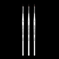 Kit Kolinsky, 3 Três Pincéis 2, 1 e 2/0 c/ Estojo flip-flop + Brinde