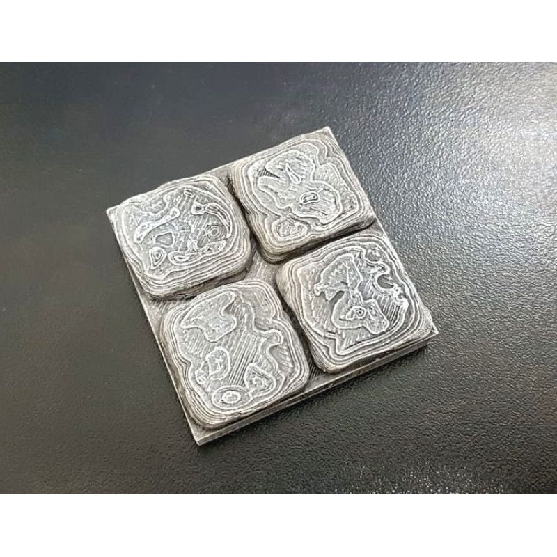 Grid Rpg Modular 4 Pçs - (5cmx5cm) - Cenário de Pedras Redondas